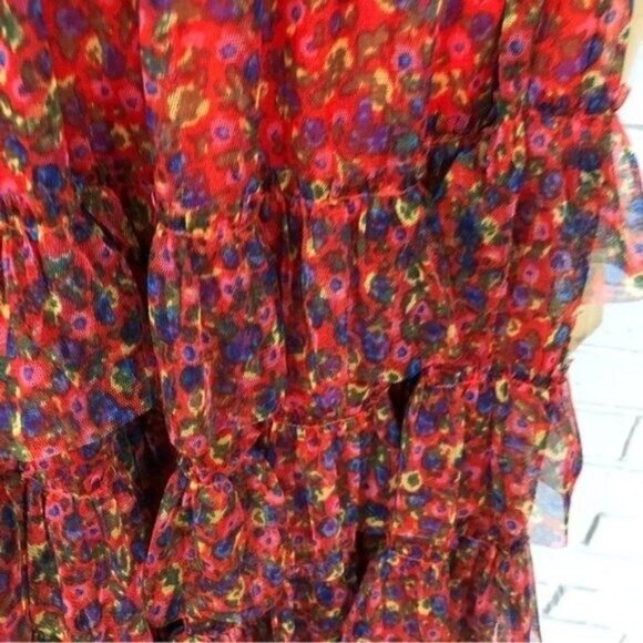 Boden Rocket Red Ruffle Tulle Midi Skirt – Size 14 – NWT - Picture 14 of 14